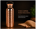 Pure Copper Water Bottle | 800ml Ayurvedic Hammered Copper Bottle
